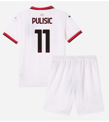 AC Milan Christian Pulisic #11 Borta Kläder Barn 2024-25 Kortärmad (+ Korta byxor)